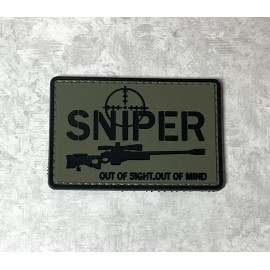 Unbranded Sniper Out of Sight PVC Patch, Tactical Sniper Morale Gun Hook Backed Patch
