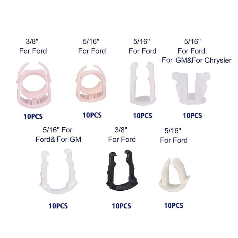 Durlo 70 Pcs Automotive Fuel Line Retaining Clips Kit, Nylon