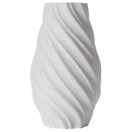 3D Vase Edina Decorative Vase XL 38 cm Floor Vase Decorative Vase Pampas Grass Dried Flowers (White)