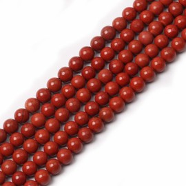 47-50pcs 8mm Natural Round Stone Beads Natural Coral Beads Strands Gemstone Energy Stone Healing Power Loose Beads Smooth for DIY Crafts Bracelet Necklace Jewelry Making and Decorations