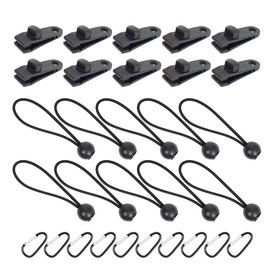 30 Pieces Tarp Clips Set, 10 pcs tarp clips,10 tent bungees cords,10 pcs Carabiner,tarpaulin clips,tent clips,tarp clip clamp,heavy duty tarp clips,crocodile mouth clips,tarpaulin clips and clamps