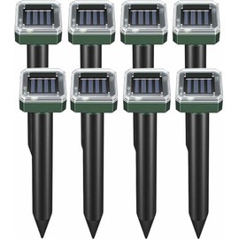 Mole Repellent Solar Powered, 8 Pack Waterproof Ultrasonic Gopher Vole Repellent Outdoor, Rat, Squirrel, Skunk, Repellent for Lawn Garden Yard