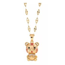 TENDER LIHOME Collar De Tigre Bebé Chapado En Oro 18k Regalo Niña Mujer