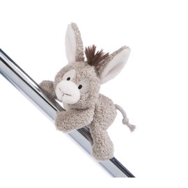 NICI 49191 MagNICI Donkeylee Donkeylee 12 cm Grey Sustainable Cuddly Toy with Magnet - Magnetic Toy for Fridge, Blackboard, Metal & Much More Great Gift Idea