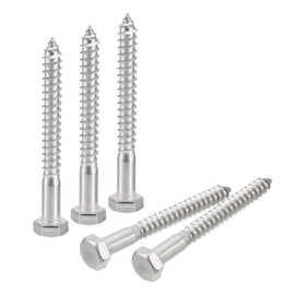 sourcing map Hex Head Lag Screws Bolts, 15pcs 5/16" x 3" 304 Stainless Steel Partial Thread Wood Screws