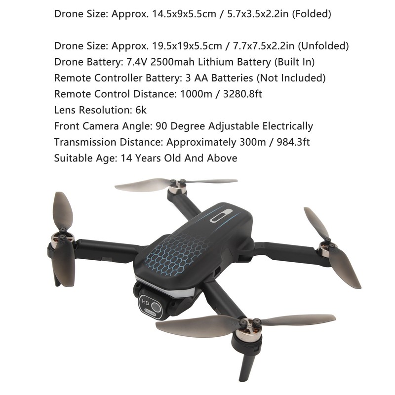 Foldable Drone Quadcopter RC Quadcopter Drone With 6K HD Dual