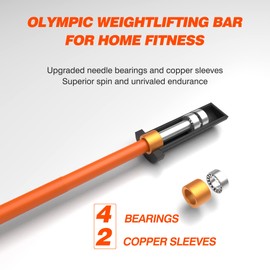 IFAST Olympic Barbell Bar 4FT Solid Chrome Barbell with Bearing, Olympic Weight Bar for Men and Women, 400Lbs Capacity Weightlifting Bar for Strength Training Squat, Home Gym Training