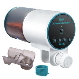 AQQA Automatic Fish Feeder for Aquarium - Auto Fish Food Dispenser with 8/12/24/48H Timer, 230ml Large Capacity Vacation Tank Feeder for Turtle Betta Goldfish, Feeding Port Automatic Alignment