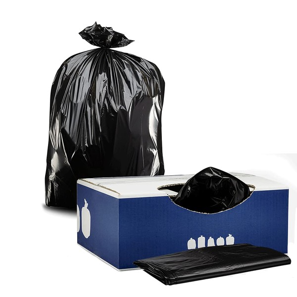Plasticplace CON55X6 Contractor Trash Bags 55-60 Gallon │ 6.0 Mil │ Black Heavy Duty Garbage Bag │ 36” x 58” (25 Count)