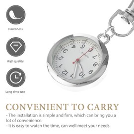 TEHAUX Nurse Pocket Watch - Nurse Fob Quartz Doctor Brooch Watch with Keychain Hanging - Nursing Clock Ring Clip for Men Women Easy to Read Time Key Accessories - Random Color Dial