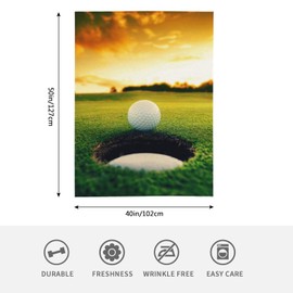 HGOD DESIGNS Golf Course Blanket for Women, Lightweight Soft Fleece Flannel Throw Blanket Golf Ball Near Hole Sofa Couch Living Room 100x130cm