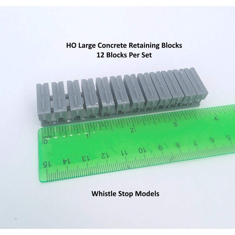 HO Large Concrete Retaining Blocks 12/set