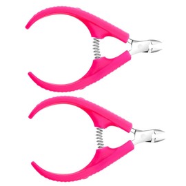Baluue 2pcs Cuticle Nipper Non-slip Handle Portable Nail Trimmer for Manicure Pedicure