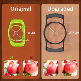 Newness Apple Slicer Corer, 8-Slice [Large Size] Premium Apple Slicer Corer, Cutter, Divider, Wedger, Stainless Steel Easy Grip Fruit Slicer with Sharp Blade for Apples, Pears and More, Black