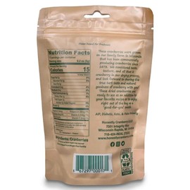 Honestly Cranberry - Unsweetened Dried Cranberries - No Added Sugars, Juices, or Oils - Non-GMO - Wisconsin Grown (3 oz)