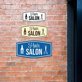 Signs ByLITA Fancy Hair Salon Easy Installation | Durable Construction | Barbers | Grooming and Styling | Hair Sign (Black) - Large
