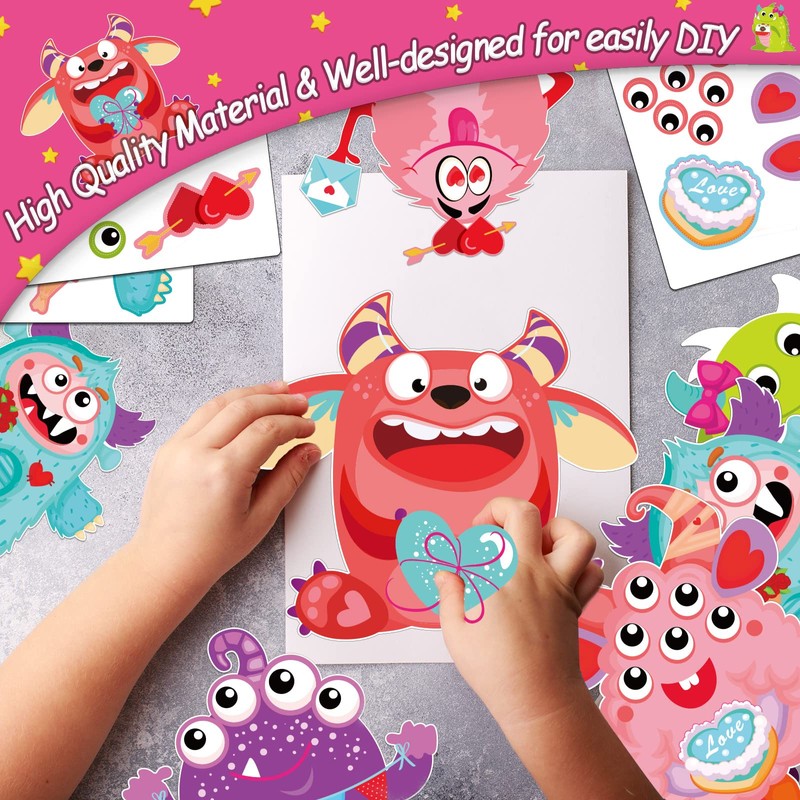 party greeting Valentine's Day Monster Craft Kits for Kids, DIY