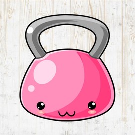 Kettlebell Decals Peel & Stick - Wall Vinyl Stickers - Kawaii Fitness Gym Workout Cartoon Watercolor Colorful - Car Window Truck Laptop Tumbler - Boys Kids Bedroom Room Decor DWSV20030
