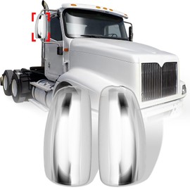 High Soar Chrome Door Mirror Covers for International 9200 9400i 9900i - Driver and Passenger Side