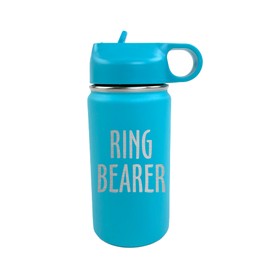 The Crafty Engineer Ring Bearer Water Bottle for Kids - Insulated and Leak Proof Proposal Gift - 12 oz - Teal (Ring Bearer)