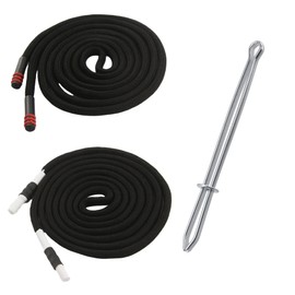 BOROLA 2Pcs 51 Inch Cotton Drawstring Cord Replacement Drawstrings for Sweatpants and Shorts，Universal Drawstring Hoodies，Premium Hoodie String Replacement，with Easy Metal Threader.（Black