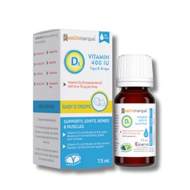 Healthmarque Vitamin D3 Liquid Drops 400 IU - Pure Vitamin D Liquid in Olive Oil for Babies, Children and Adults by Healthmarque (180 doses)