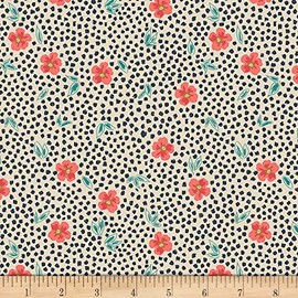 Art Gallery Fabrics Art Gallery Indie Folk Mist Flora Luminous in Jersey Knit, White