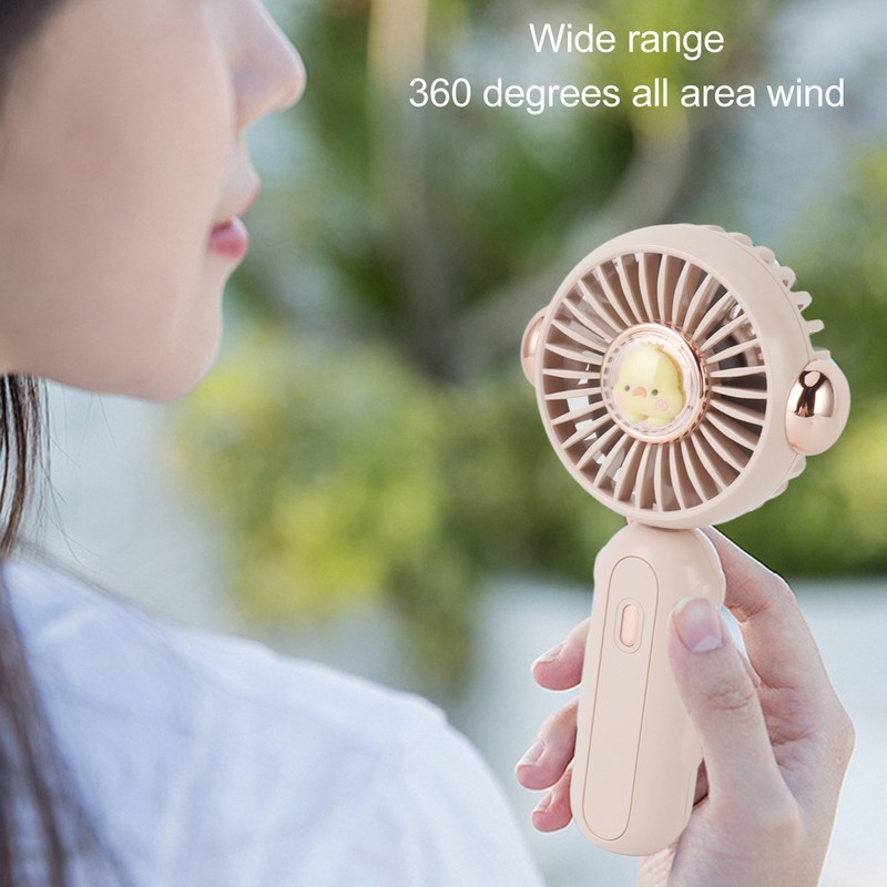 Foldable Mini Fan Cute Lightweight 900mAh Adjustable Low Noise Handheld