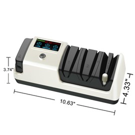 NATGIFT Electric Knife Sharpener Blade Sharpeners Machine 100% Diamond Abrasives and Precision Angle Guides 3-Speed Variable with LCD Screen for Serrated Lawn Blades Edges, Scissors & Axe, Silvery