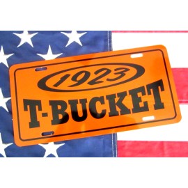 Orange 1923 Ford T Bucket License plate tag Hot Rod 23  model tee kit car