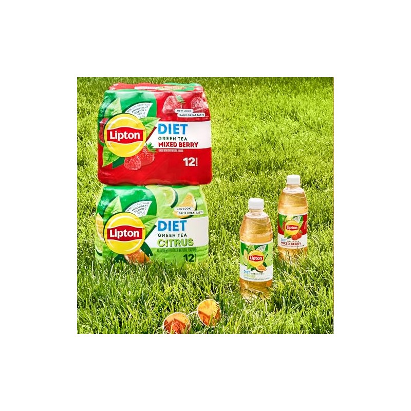 Lipton Diet Mixed Berry Green Tea, 16.9 Fl Oz Bottles