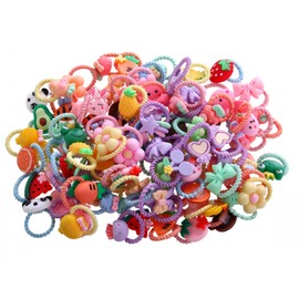 100pcs Mix Colors Girl's Elastic Hair Ties Soft Rubber Bands Hair Bands Holders Pigtails Hair Accessories for Girls Infants Toddlers Kids Teens and Children 100A