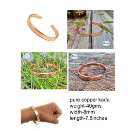 SHINDE EXPORTS Pure Copper Adjustable Kada Bracelet For Men and Women. Arthritis And Joint Pain Natural Handmade Cuff/Kada Bangle from India., Medium, Copper
