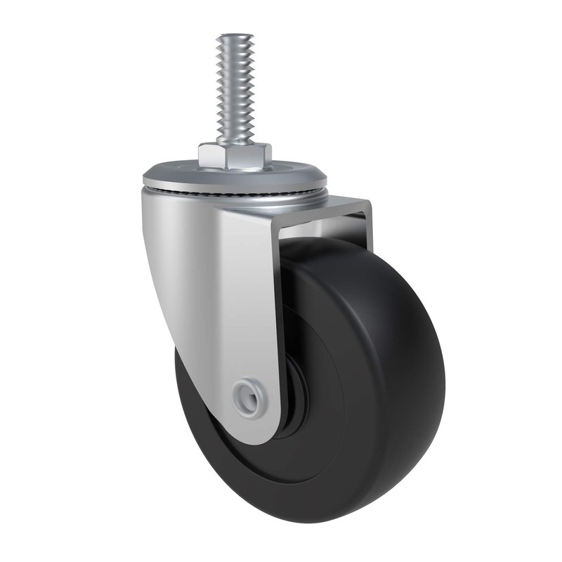 AAGUT 2" Swivel Threaded Casters, 5/16"-18 x 3/4" Stem Rubber
