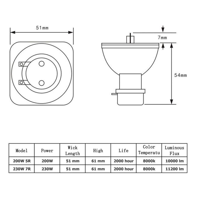 Msd Platinum 5r Lamp, 5r 200w Bulb Projector Lamps for