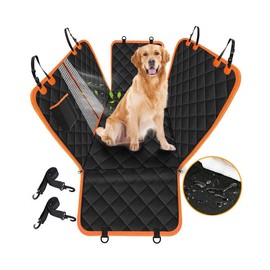 Victoper Dog Seat Cover for Cars Back Seat, 600D Heavy Duty Waterproof Pet Seat Covers with Storage Pocket, ScratchProof Nonslip Dog Car Hammock with Side Flap, Backseat Protector for Car Trucks SUVs