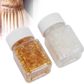 Keratin Clear Granule Beads Hair Extension, Glue Bead for Keratin Granule Hot Fusions Extension Glue Bead Accessory,Glue Tips for Nail Art 50G X 2 Bottles