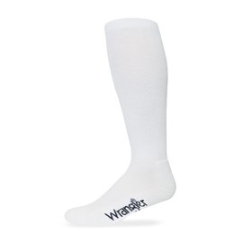 Wrangler Mens Cotton Western Tall Boot Socks 2 Pair Pack, White, X-Large