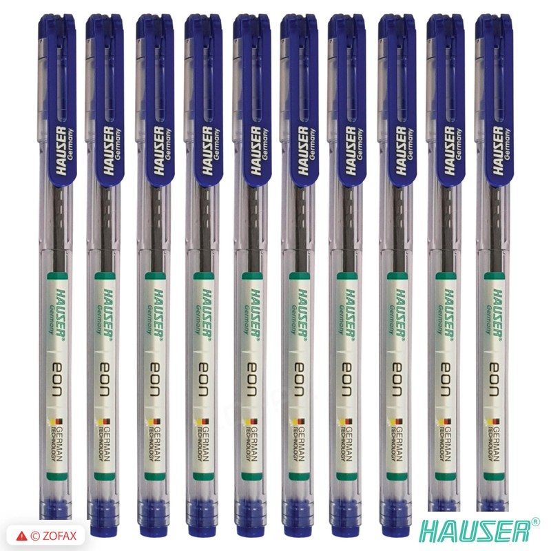 HAUSER Eon 10 x 0.7mm BLUE Smooth Ballpoint Pens Triangular