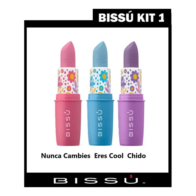 Kit 3pz Labial Mágico Bissu Varios Tonos Original
