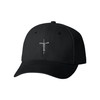One Size Black Baseball Jesus Cross Script Christian Embroidered Dad
