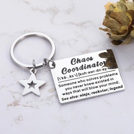 CYKARA Employee Christmas Gifts Chaos Coordinator Gifts Keychain, Bosses Day Gifts for Women Men, Cool Gifts for Bosses, Coworker, Social Worker, Housekeeping, Thank You Gifts for Women