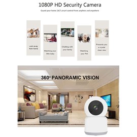 GloryKylin Smart Home Camera, 1080P HD WiFi Wireless Security Camera Indoor with Night Vision, 2-Way Audio, Motion Detection, Work with Smartphone APP/Cloud Service.