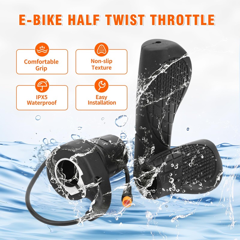 VTORFUN Ebike Half Twist Throttle, FT76X Electric Bicycle Right Handle,