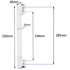 Spares2go Universal Chest Freezer/Commercial Fridge Door Handle (Inner Side : 240mm - 280mm, 320mm, White)