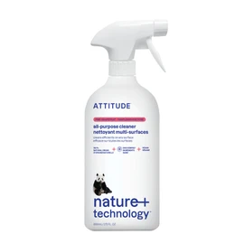 ATTITUDE All Purpose Cleaner Spray, EWG Verified, Vegan, Made with 94% Plant-Based Ingredients, Streak-Free for Kitchen, Bathroom, Glass & More, Pink Grapefruit Scent, 27.1 Fl Oz