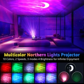 HD Image Northern Lights Projector Night Light for Bedroom, 54 Lighting Modes Aurora Star Projector with Timer and Remote Control, Voice Control Galaxy Projector Christmas Gifts for Teen Girls Kids