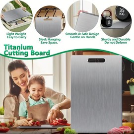 Katuchef Titanium Cutting Boards for Kitchen,Katu Chef Cutting Board,Double-Sided Food-Grade Pure Cut Titanium Chopping Board for Vegetables (18.11IN*11.81IN)