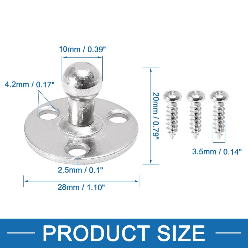 A ABSOPRO Car Ball Studs Mounting Brackets 10mm Round with