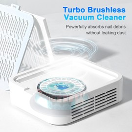 120W Turbo Brushless Nail Vacuum Cleaner Electric Nail Dust Collector Nail Drill Machine Vacuum Cleaner